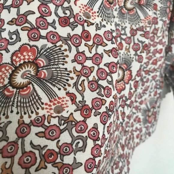 LOFT Floral Blouse, Flowerbud Smocked Cuff - Picture 5 of 13